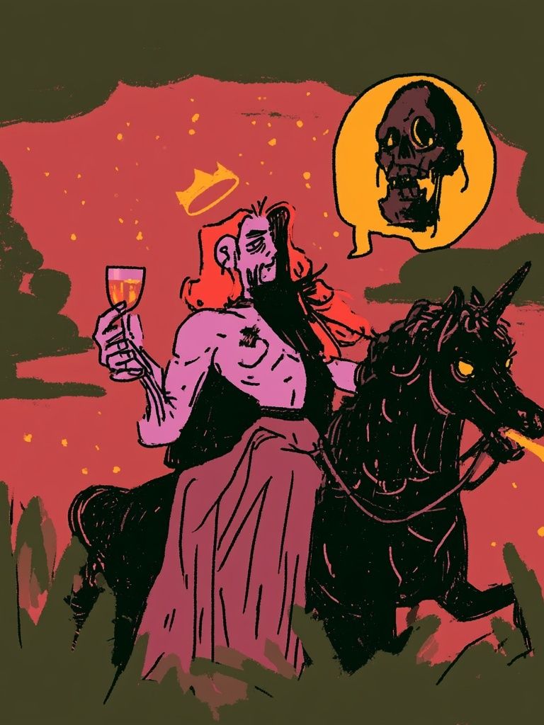 Dark Fantasy Rider Illustration Poster. poster detail