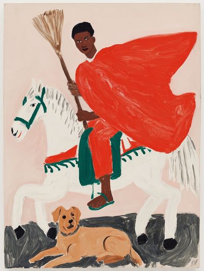 Rider on White Horse Illustration Poster. poster print