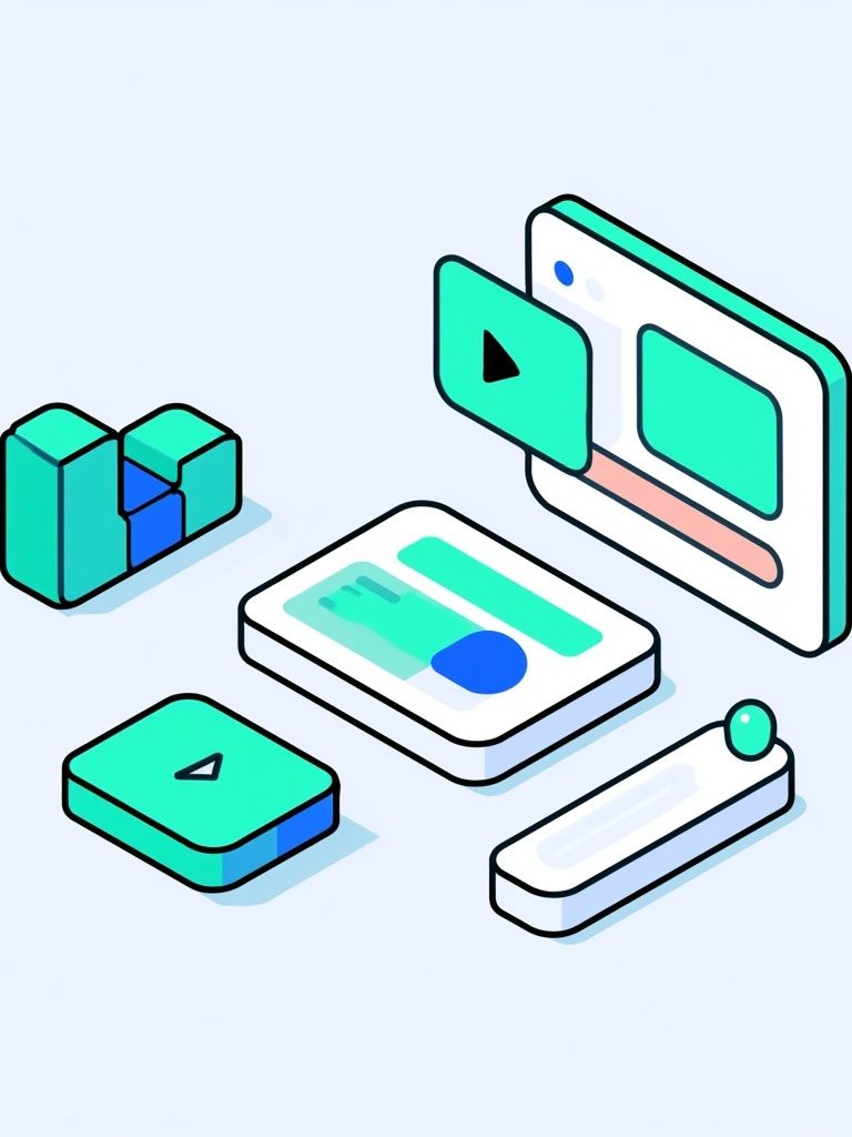 Isometric UI Icons Illustration Poster. poster detail