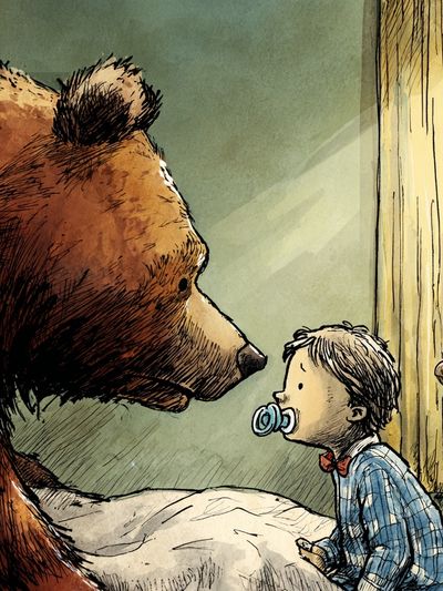 Bear and Child Storybook Illustration Poster. poster print