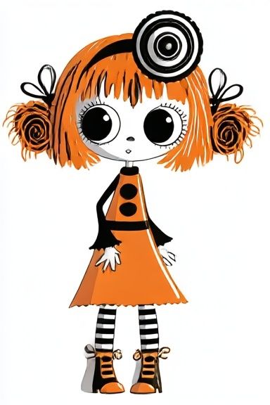 Orange Doll Illustration Poster. poster detail
