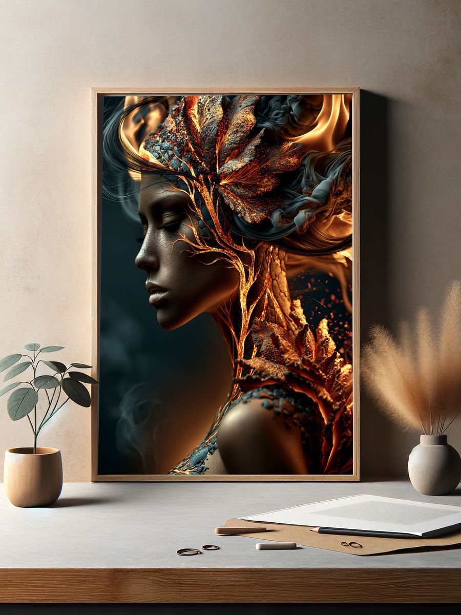 Ember Bloom Portrait Print. — room view 2