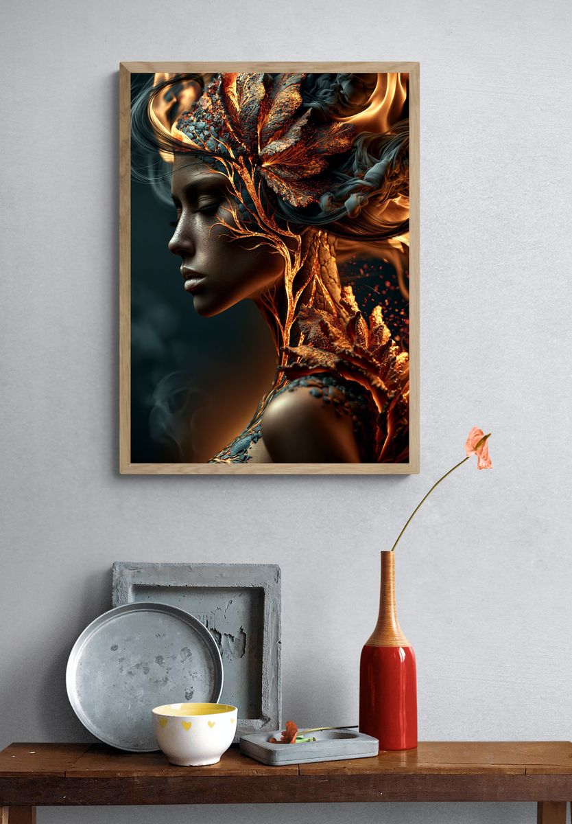 Ember Bloom Portrait Print. — room view 3
