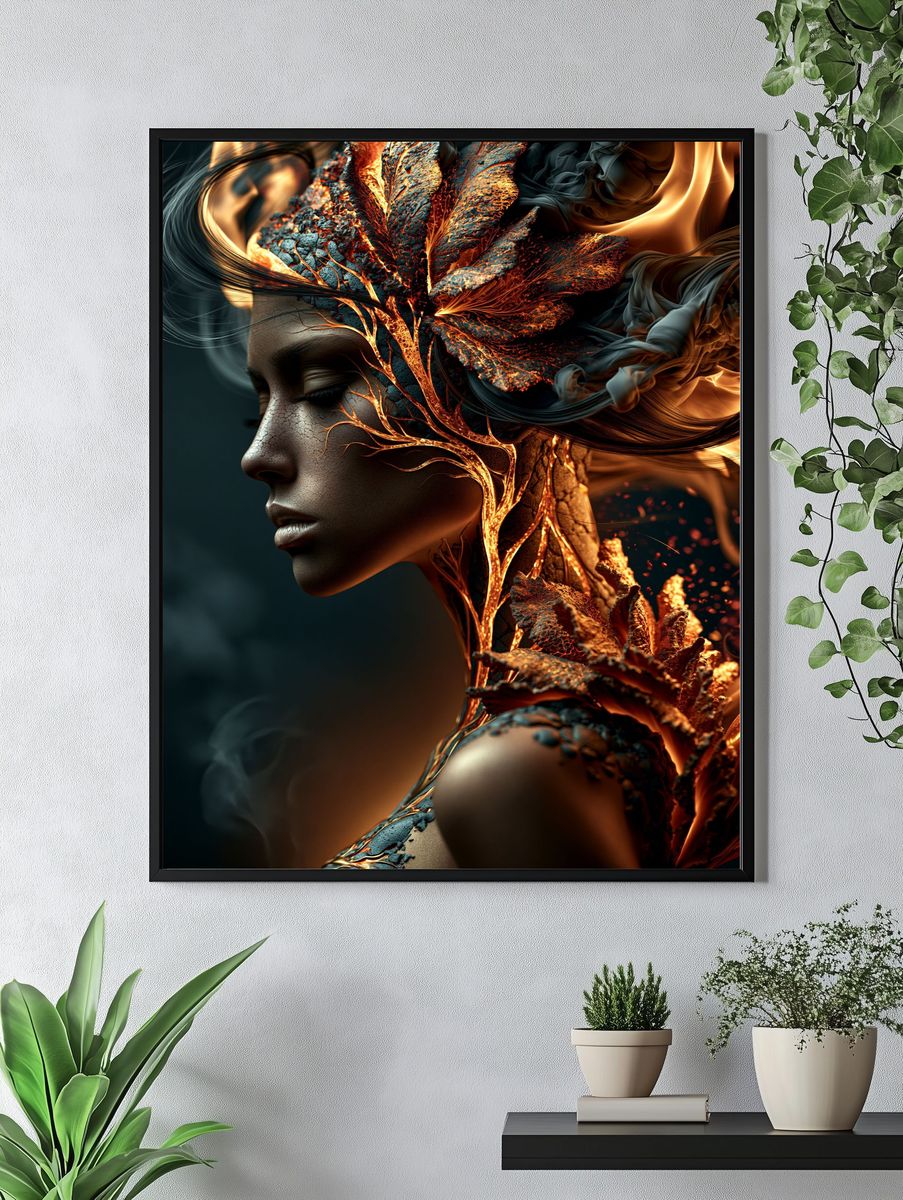 Ember Bloom Portrait Print. — room view 4