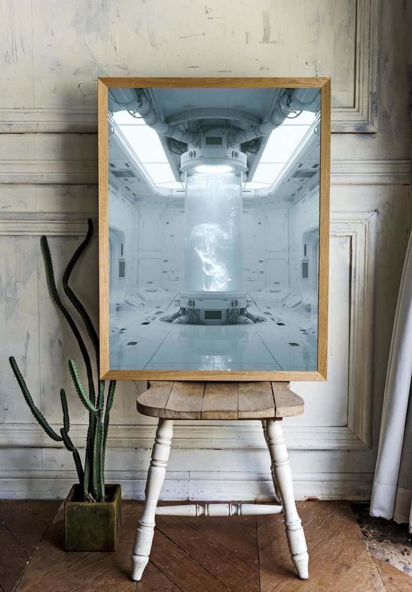 Sci-Fi Cryogenic Chamber Poster. room preview
