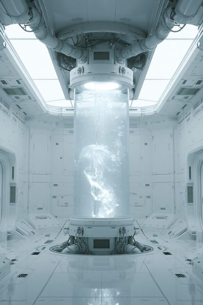 Sci-Fi Cryogenic Chamber Poster. poster