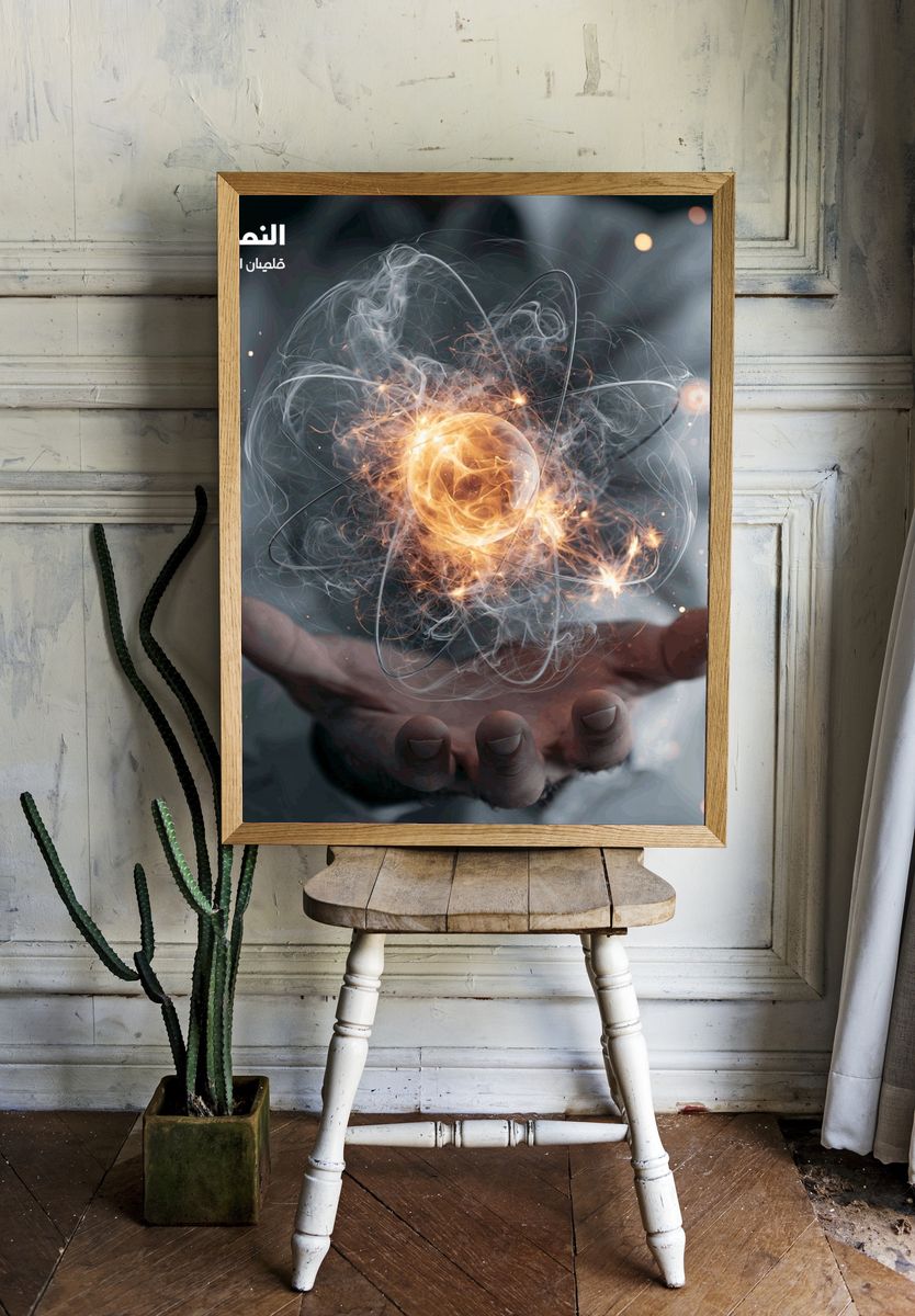 Atomic Energy Hand Poster. room preview
