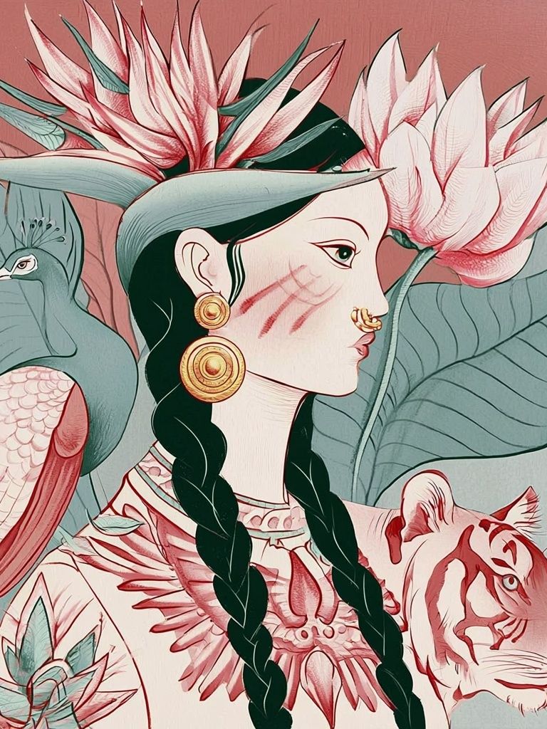 Botanical Woman Illustration Poster. poster — illustration art