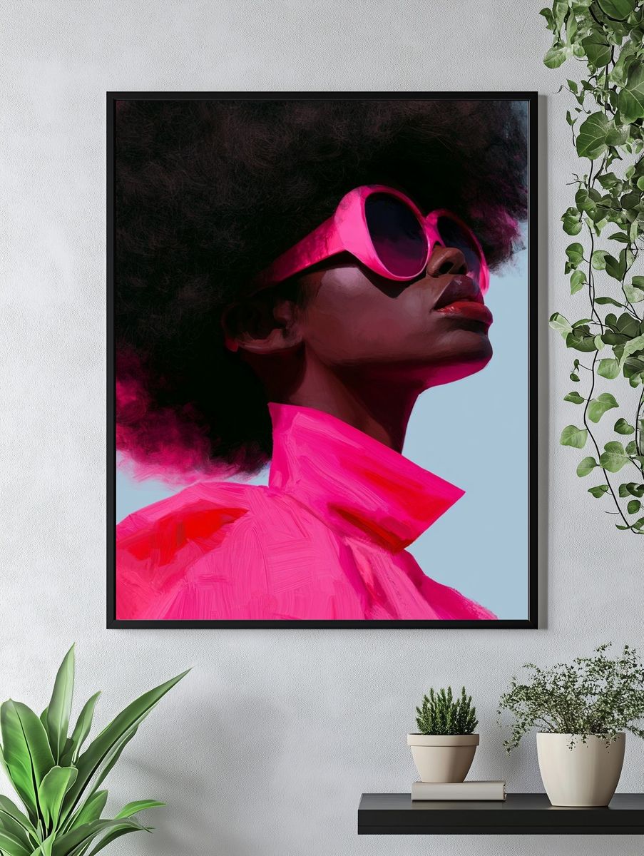 Afro Glam Portrait Print. — room view 4
