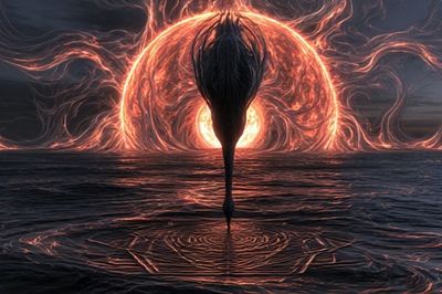Celestial Horse Silhouette Digital Art Poster.