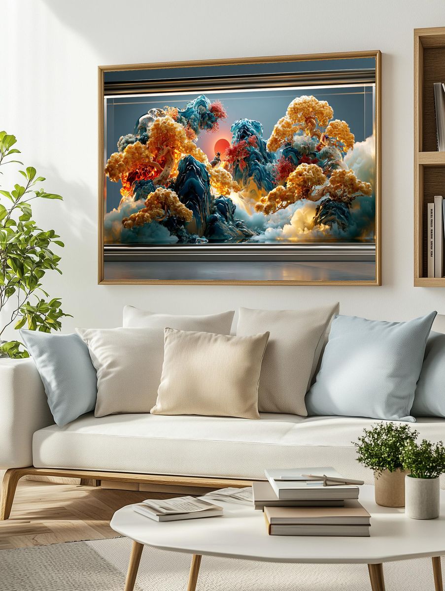 Celestial Bonsai Landscape Print. — room view 2