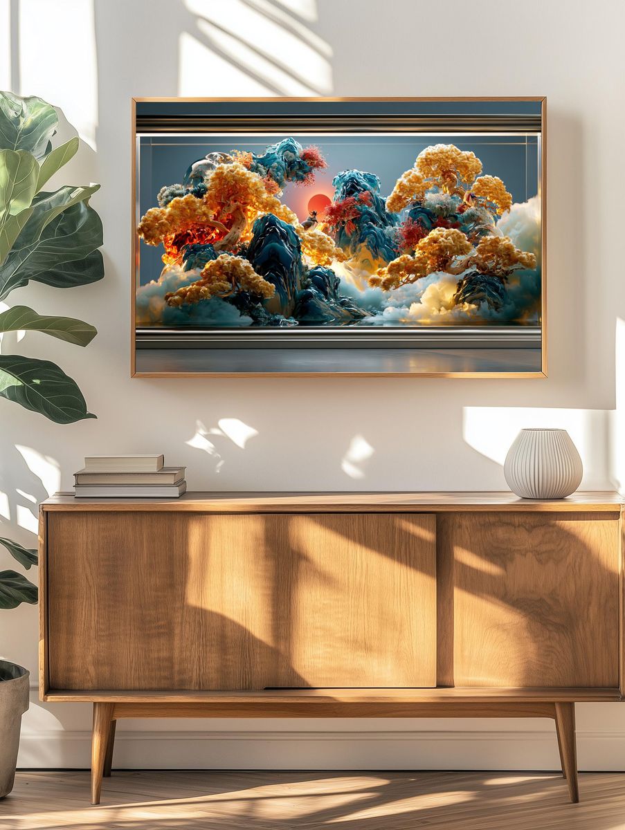 Celestial Bonsai Landscape Print. — room view 3