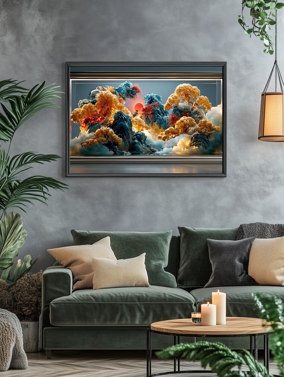 Celestial Bonsai Landscape Print. — room view 4