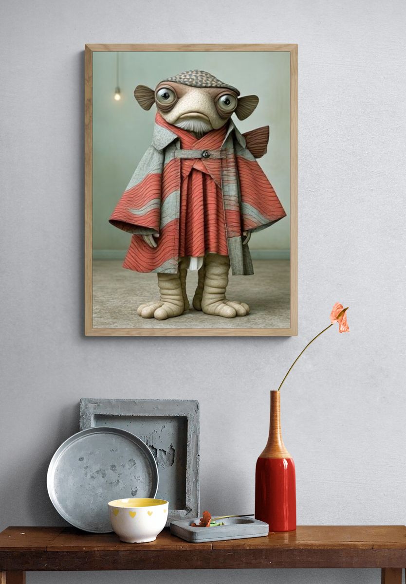 Fish Character Illustration Poster. — room view 3