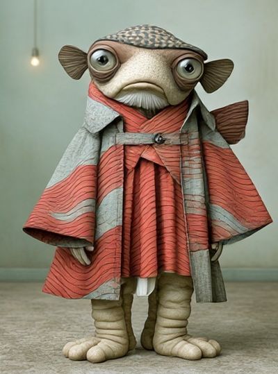 Fish Character Illustration Poster. poster