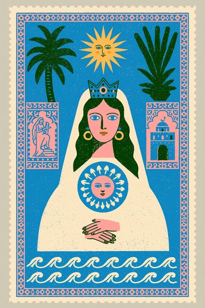 Mystic Queen Illustration Poster.