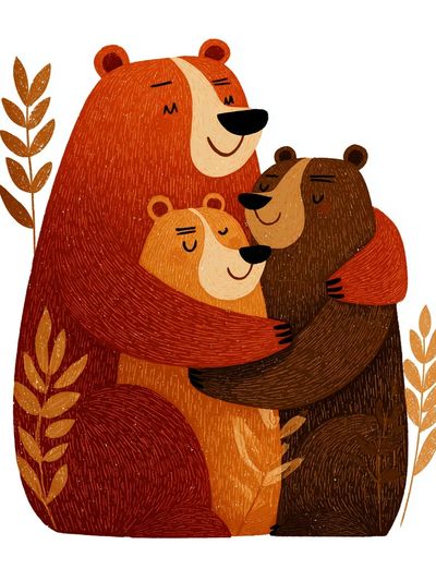 Bear Family Illustration Poster. poster print