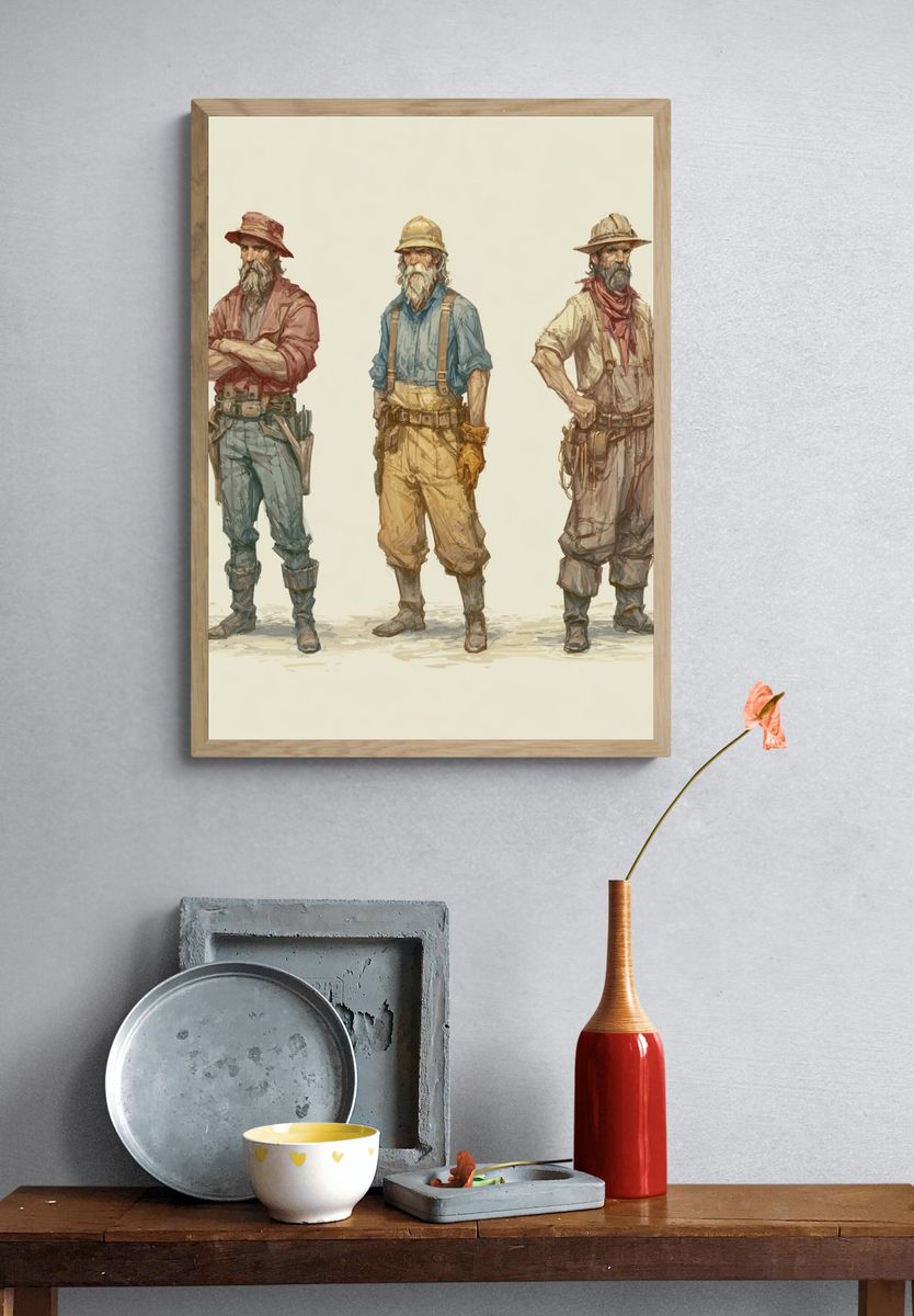 Old Prospectors Illustration Poster. — room view 3