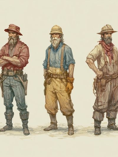 Old Prospectors Illustration Poster.