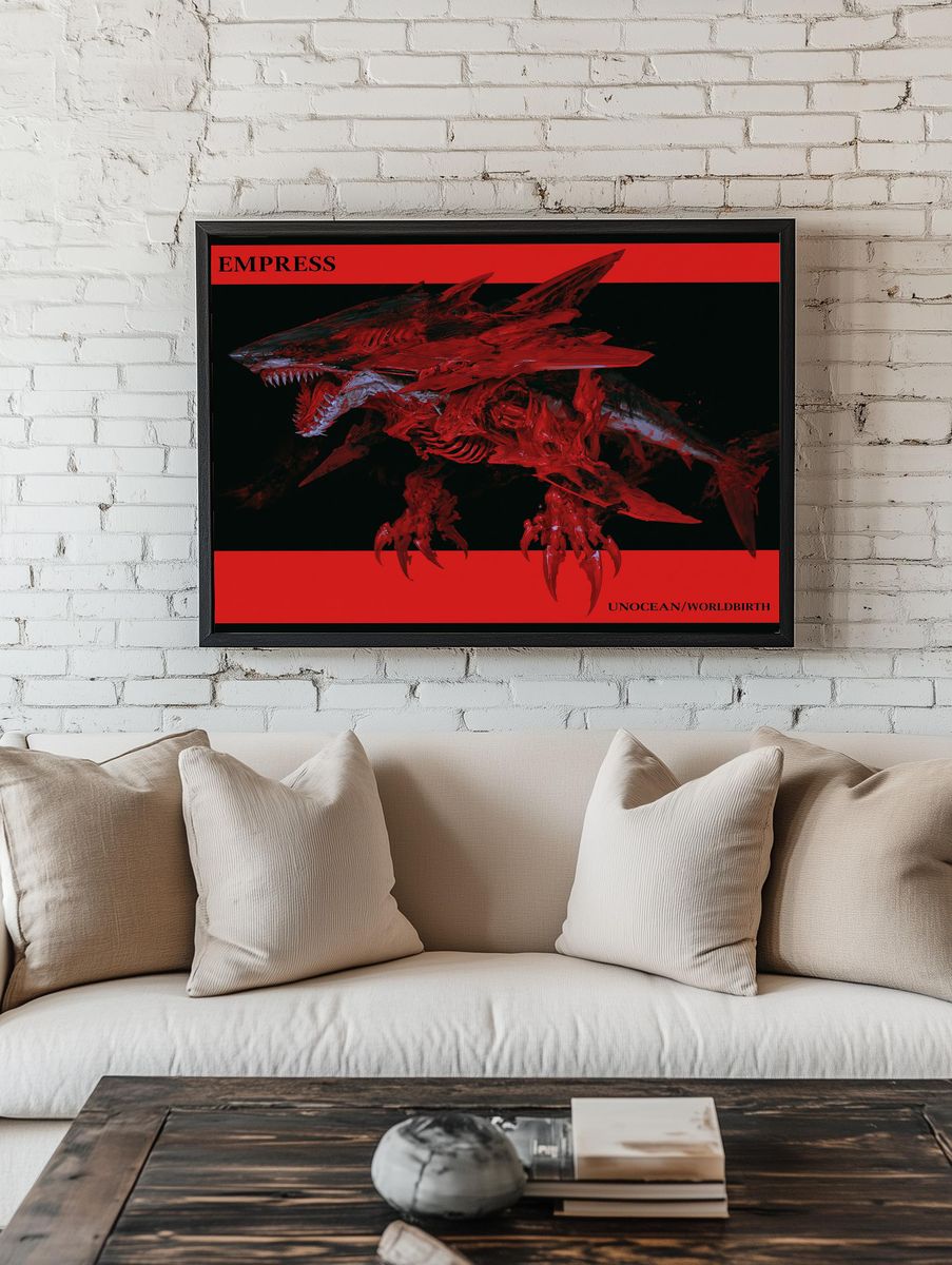 Empress Shark Digital Art Poster. room preview