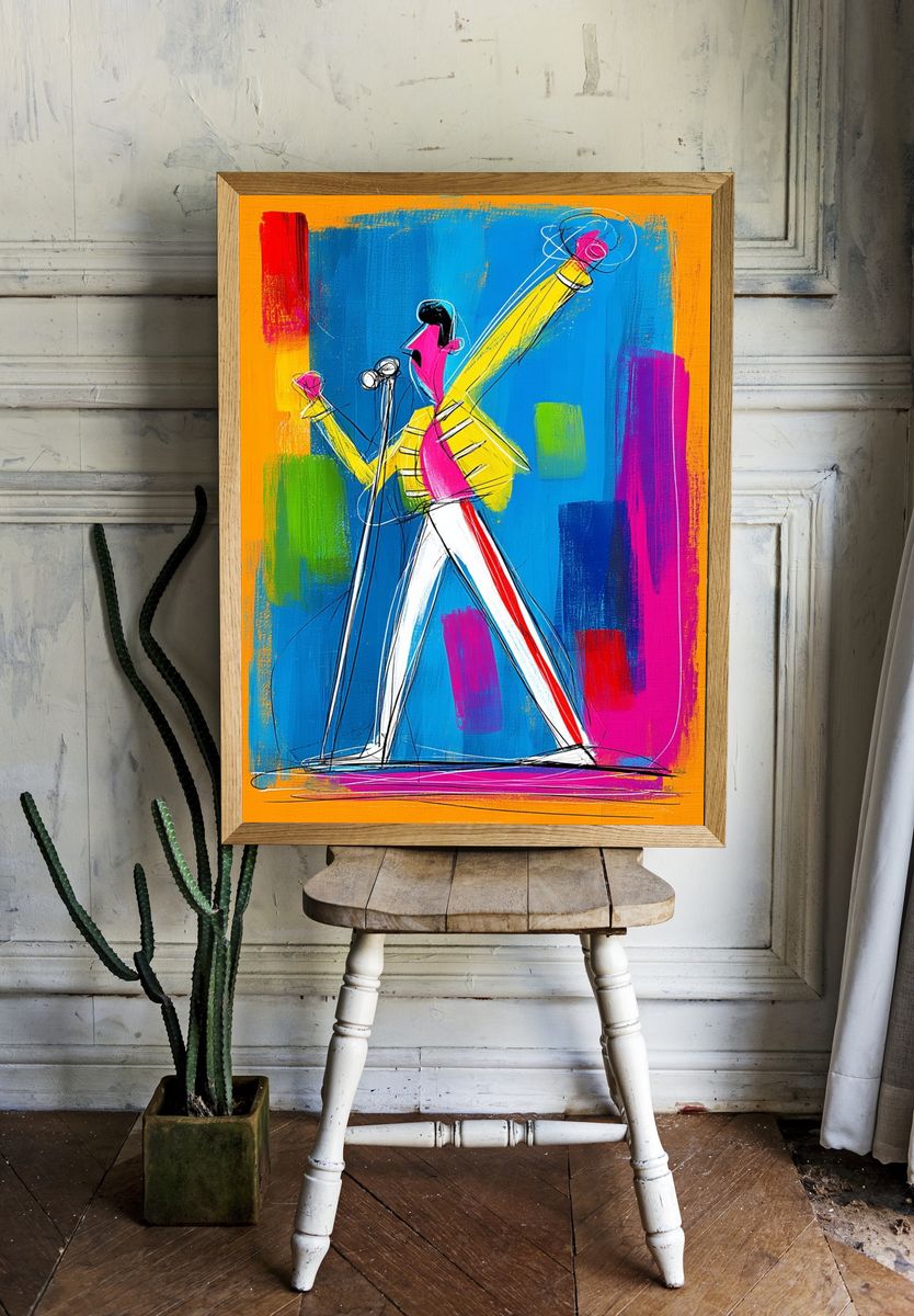 Jazz Trumpeter Colorful Poster. room preview