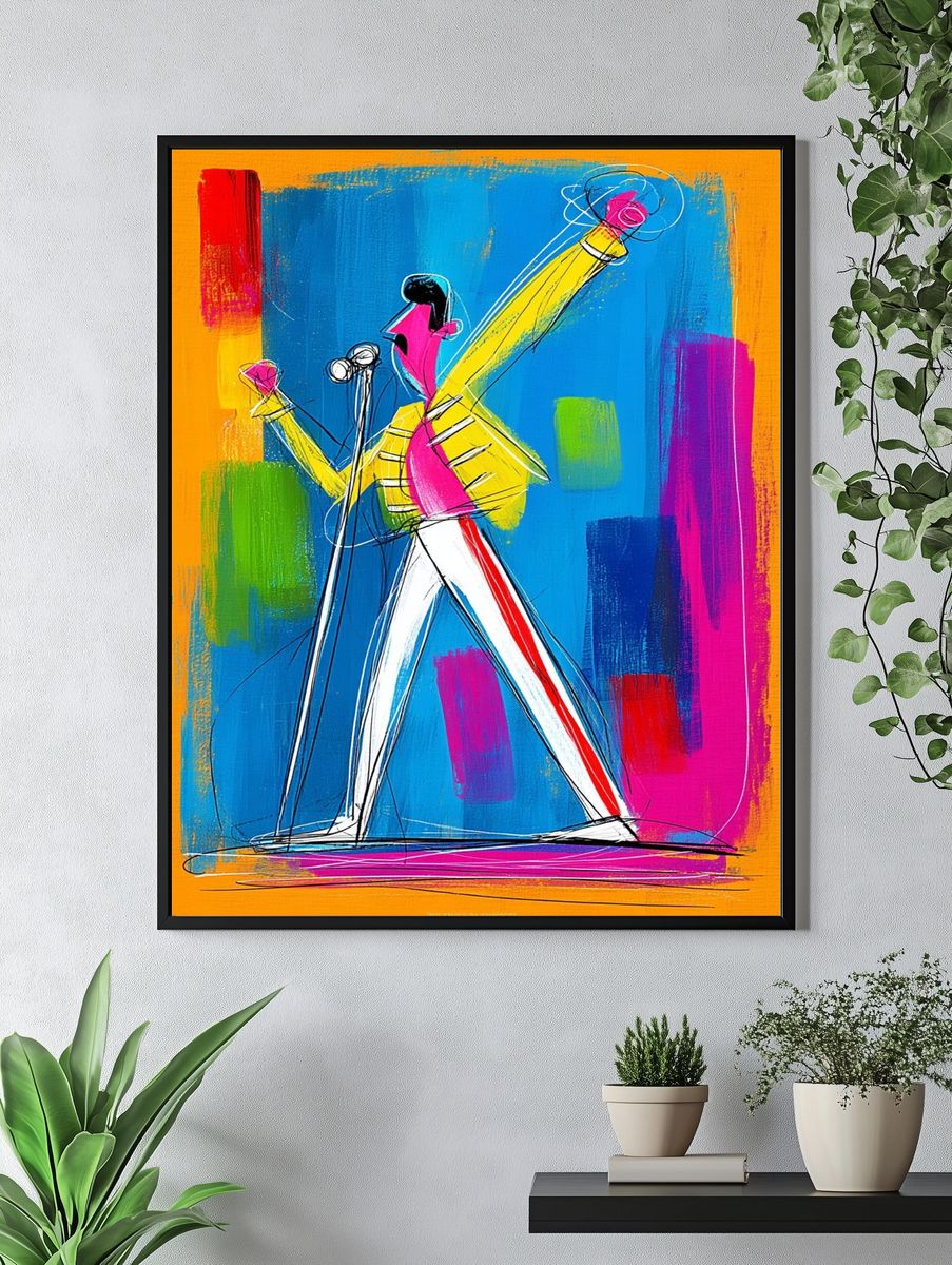 Jazz Trumpeter Colorful Poster. — room view 4