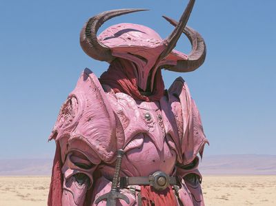 Pink Horned Warrior — Fantasy Print.