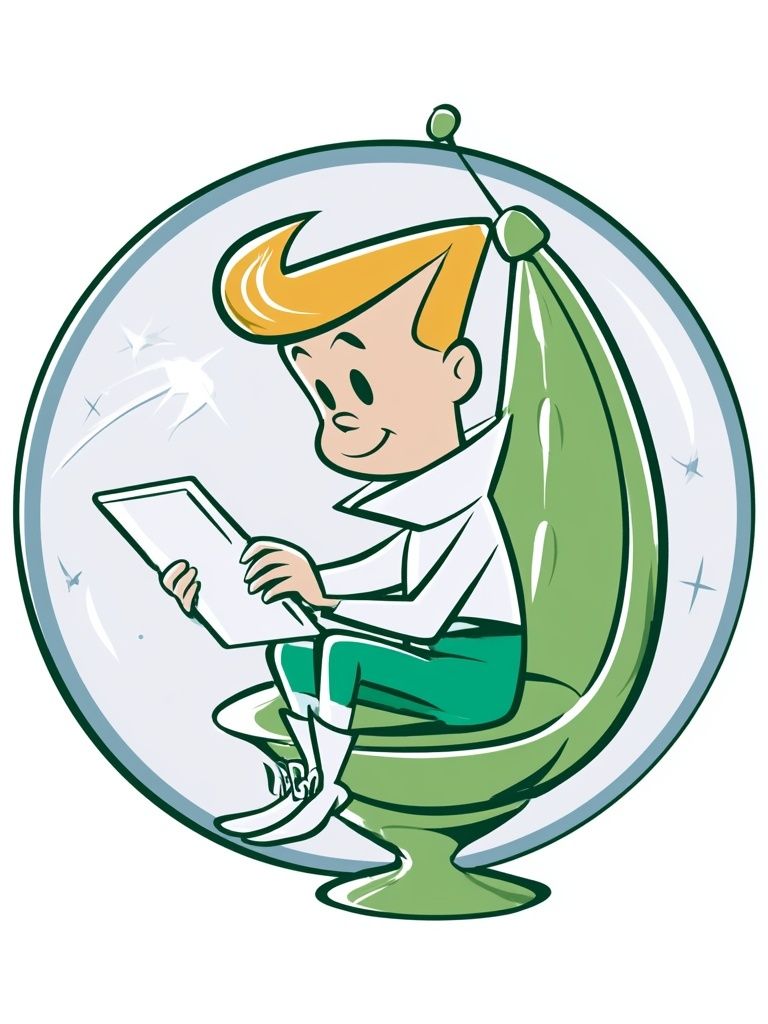 Retro Space Boy Illustration Poster. poster detail