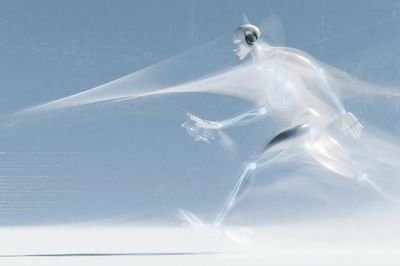Futuristic Humanoid Motion Poster. poster print