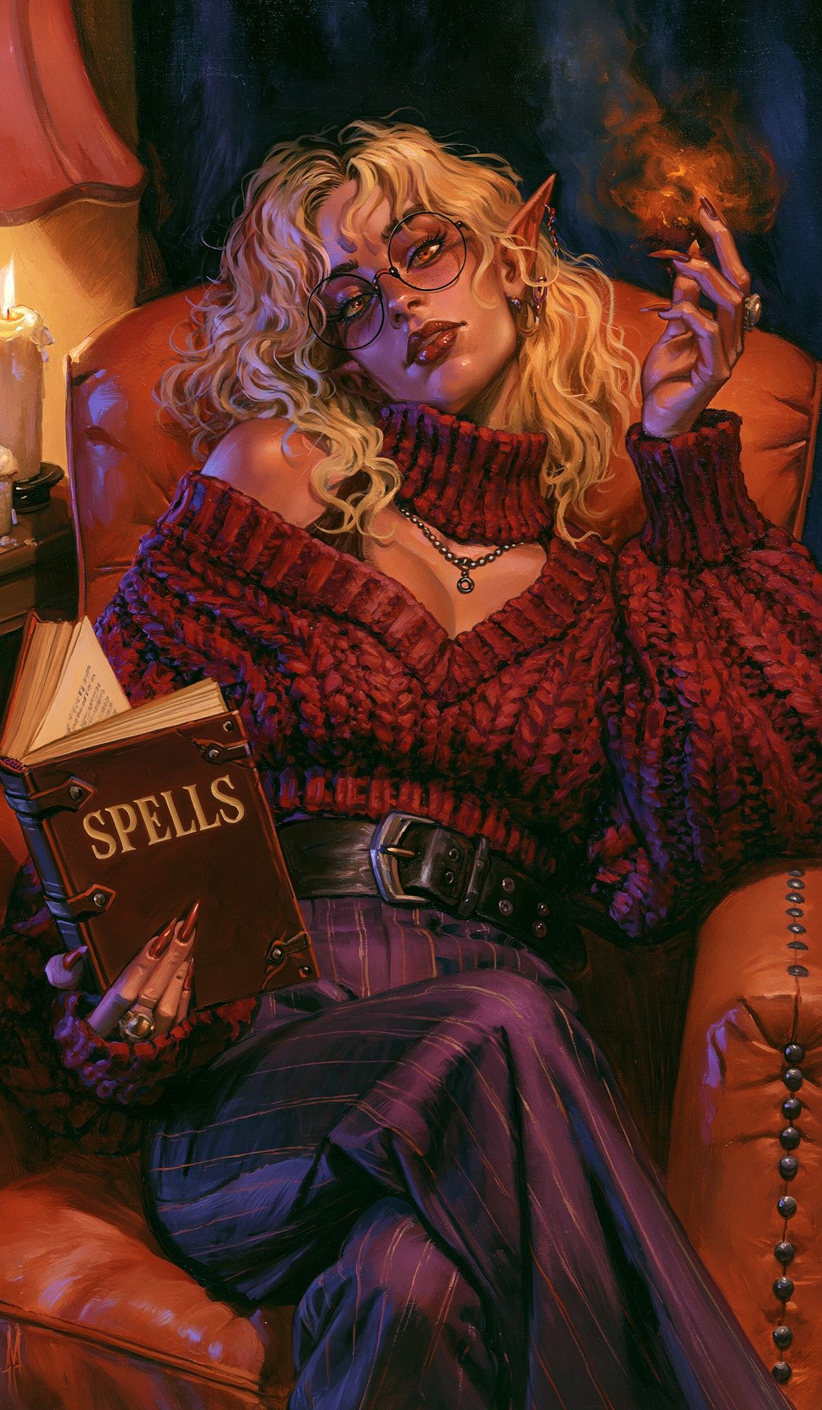 Spellbook Witch Portrait Print. poster detail