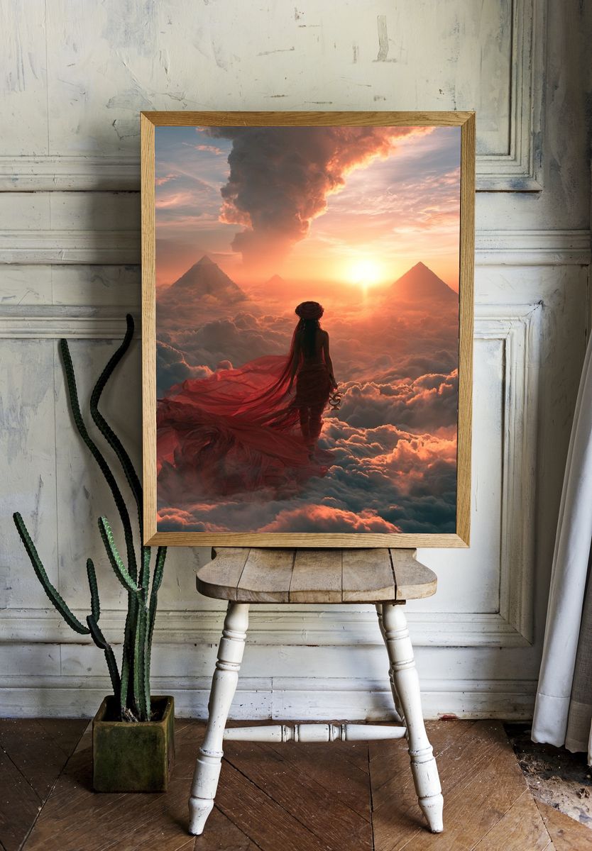 Dreamscape Pyramid Sunset Print. room preview