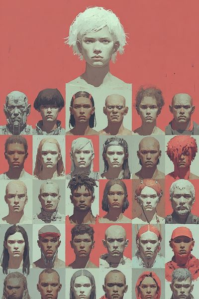 Faces Grid Portrait Poster.