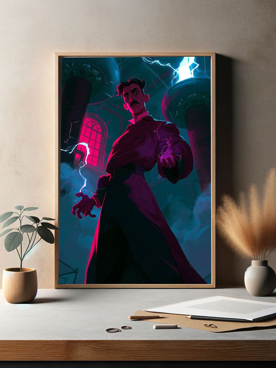 Electric Villain Portrait Poster. — room view 2