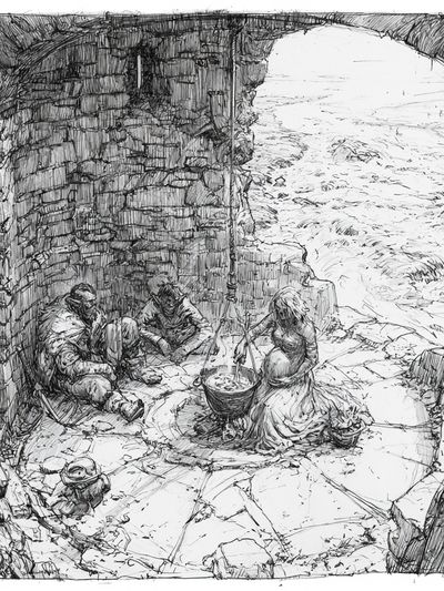 Stone Shelter Sketch Poster.