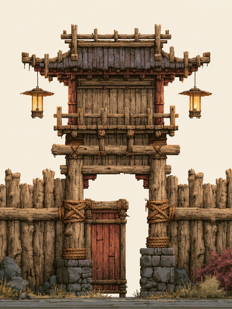 Samurai Gate Digital Art Print. poster detail