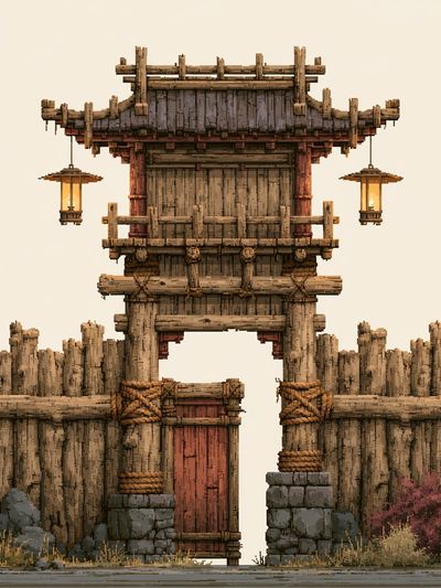 Samurai Gate Digital Art Print. poster