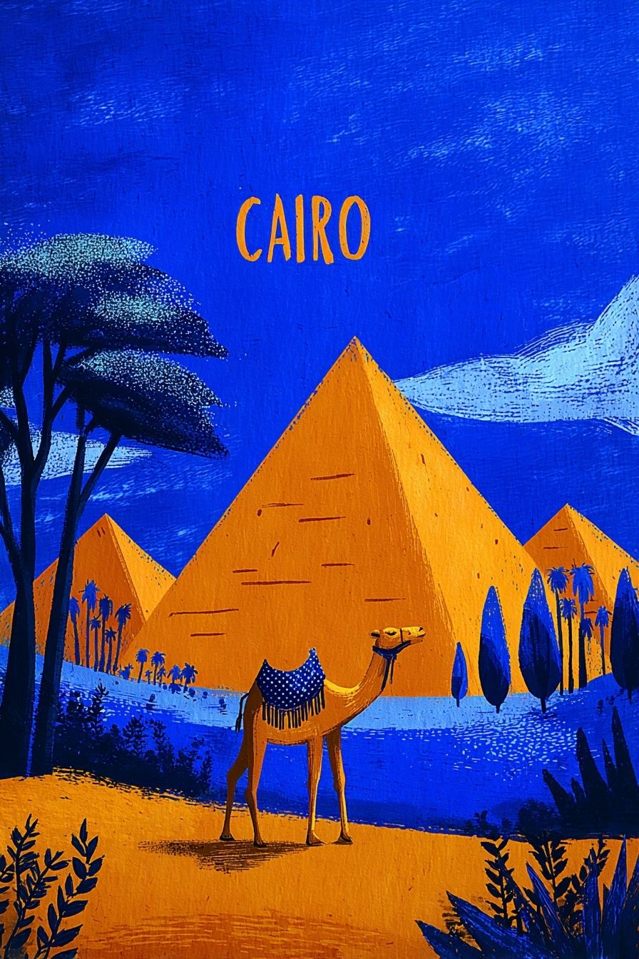 Cairo Travel Illustration Poster. poster detail