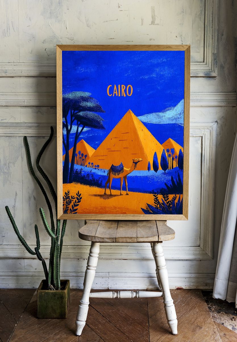 Cairo Travel Illustration Poster. — room view 1