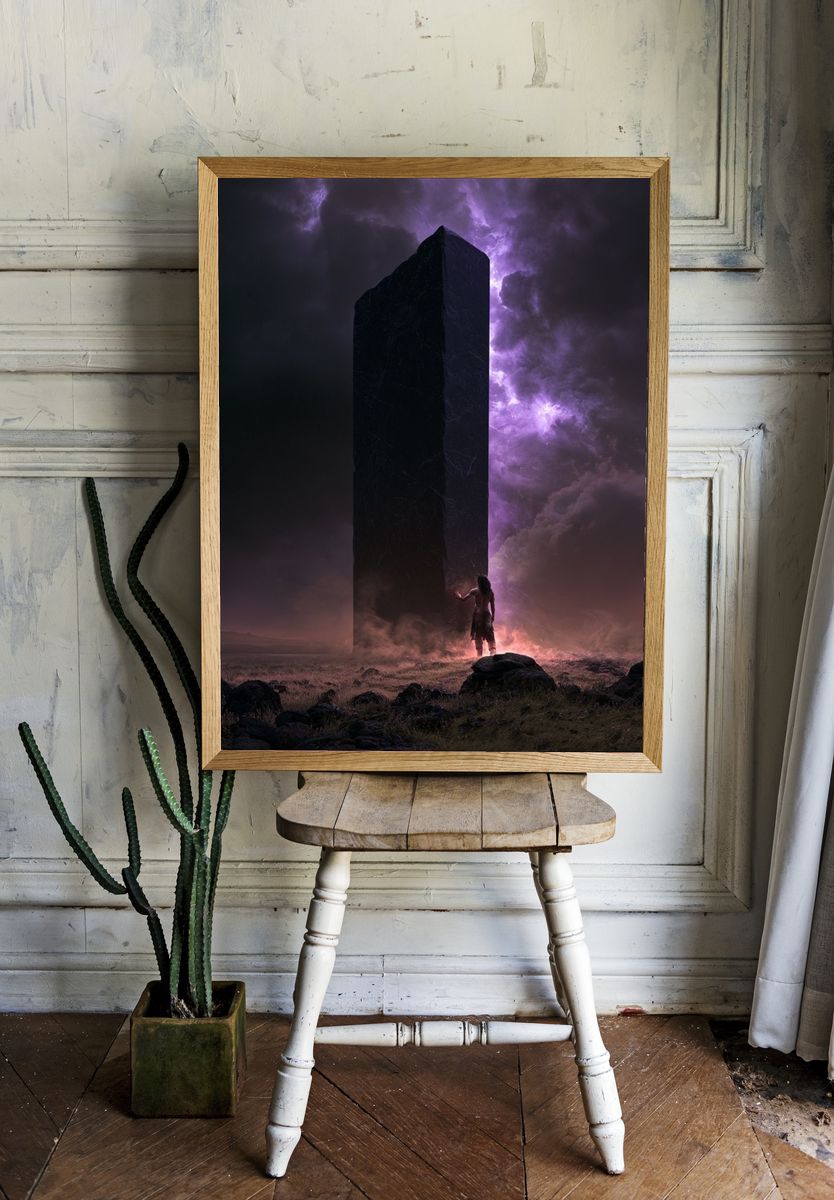 Mystic Monolith Surrealism Poster. room preview