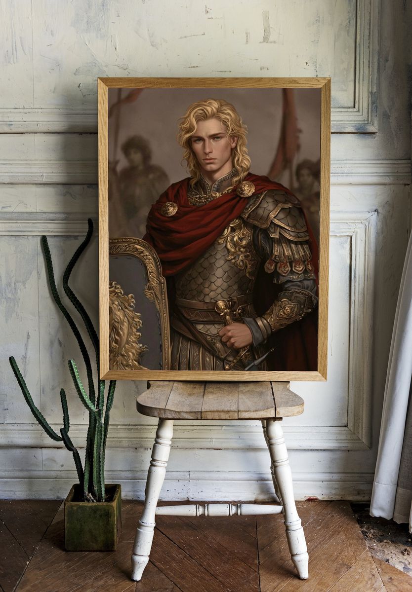 Noble Warrior Portrait Print. — room view 1