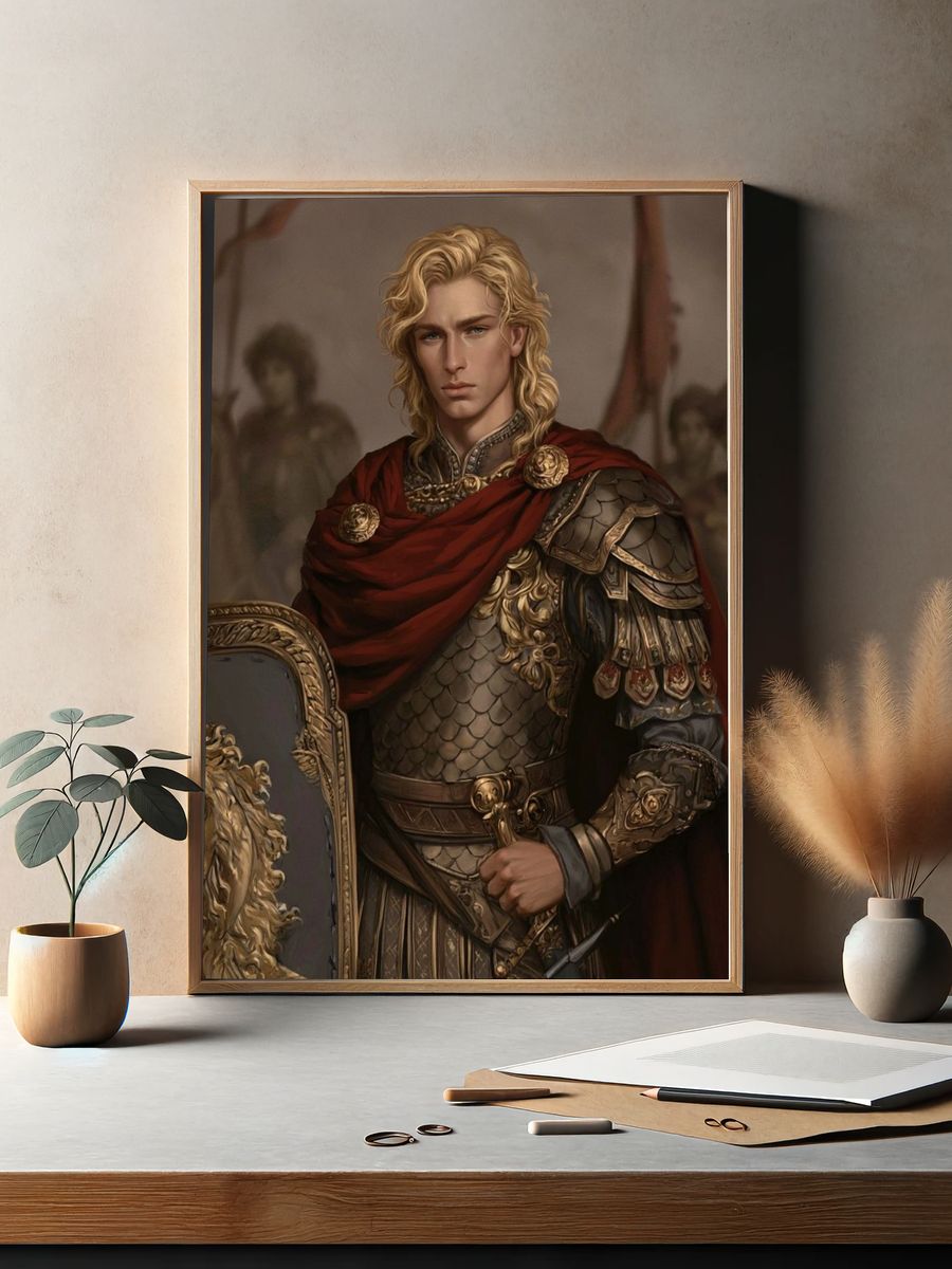 Noble Warrior Portrait Print. — room view 2