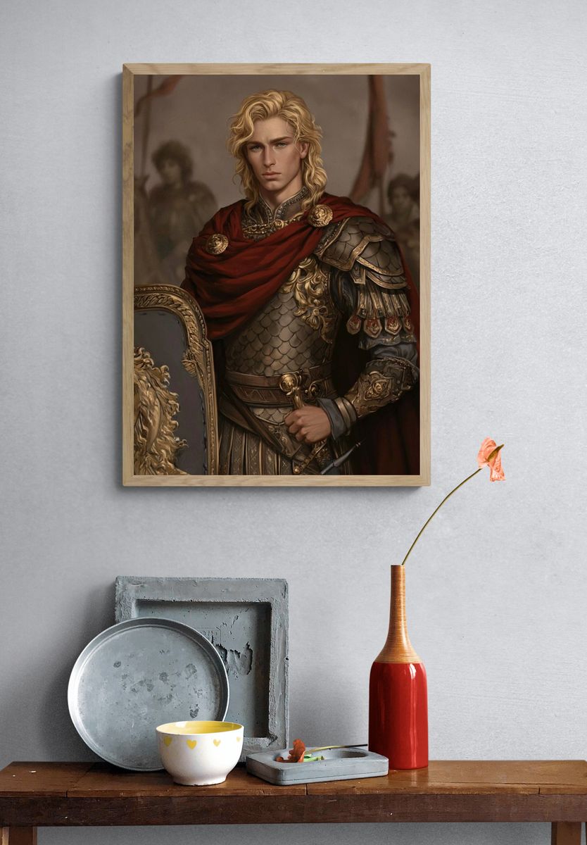 Noble Warrior Portrait Print. — room view 3