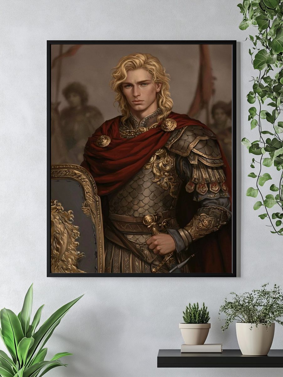 Noble Warrior Portrait Print. — room view 4