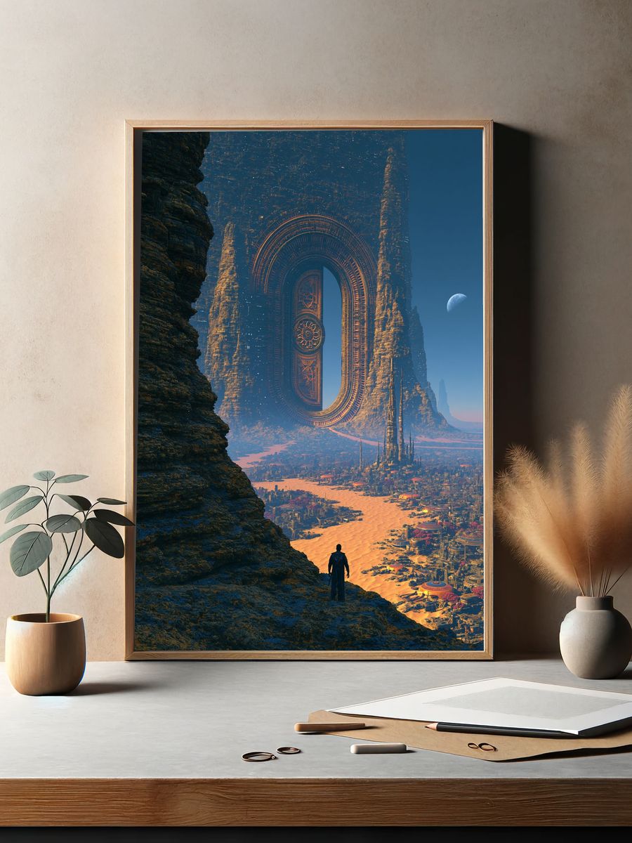 Sci-Fi Desert Portal Print. — room view 2