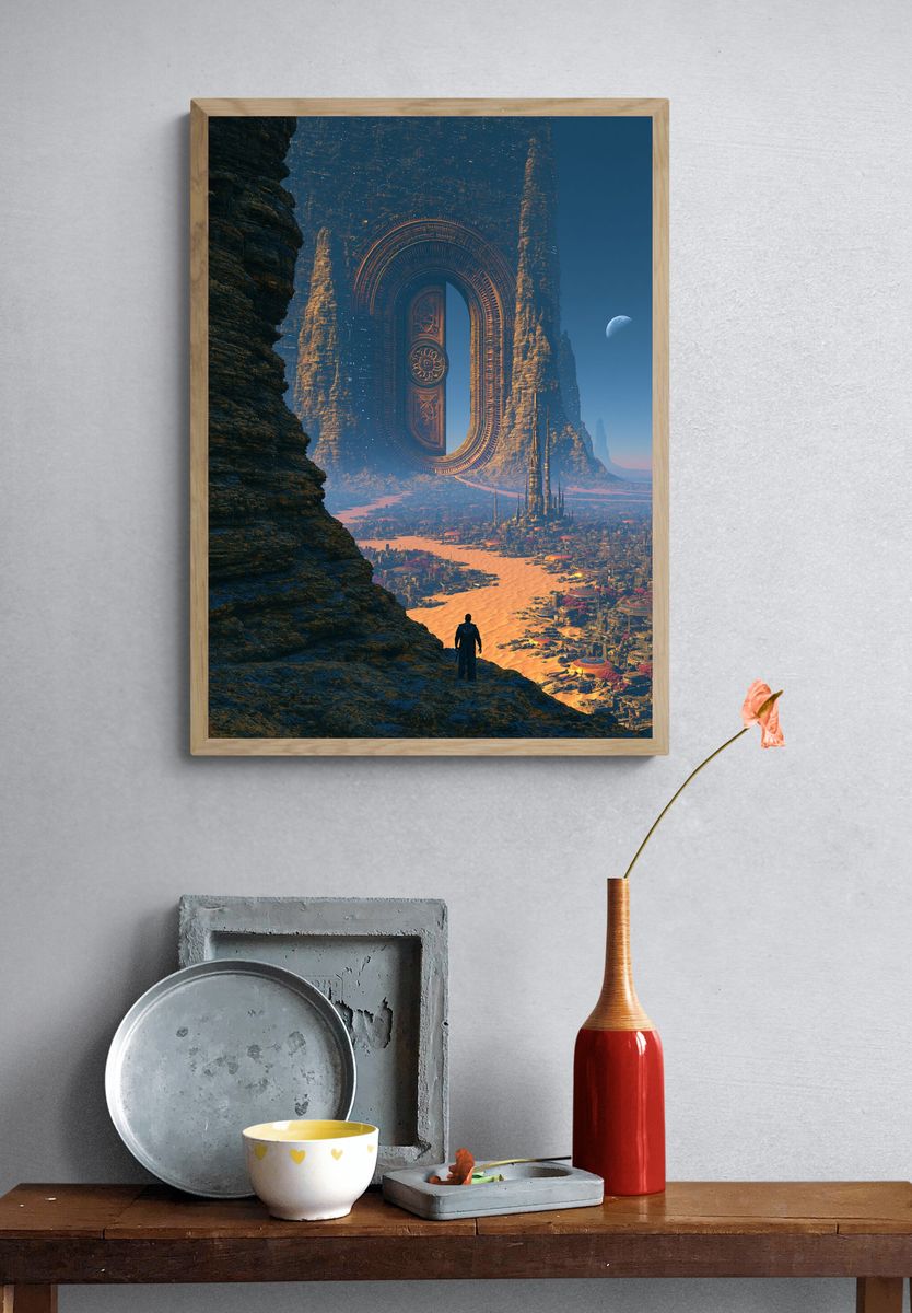 Sci-Fi Desert Portal Print. — room view 3
