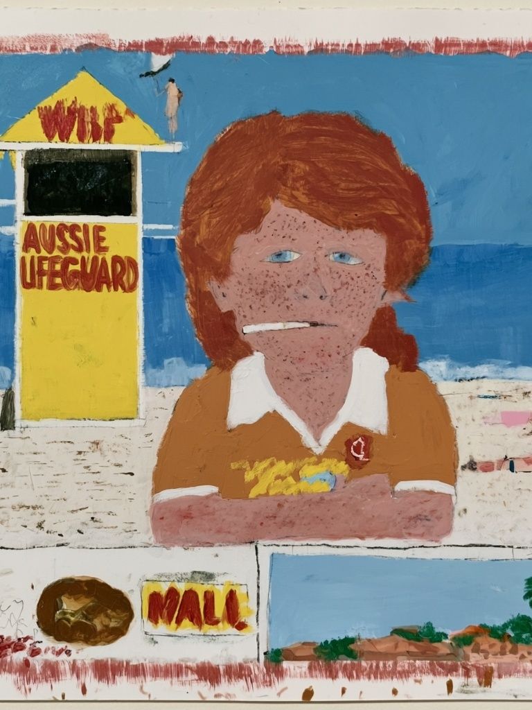 Aussie Lifeguard Beach Illustration Poster. poster detail