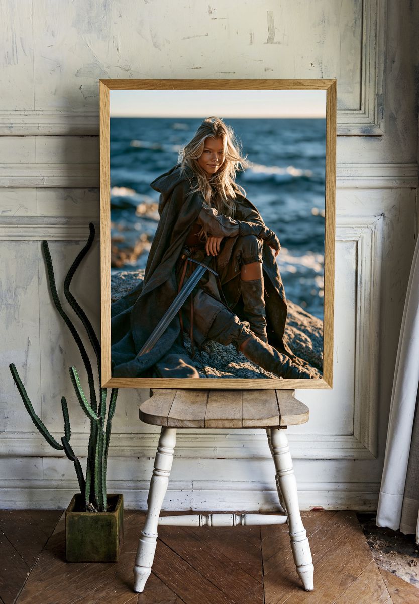 Fantasy Warrior Portrait Poster. room preview