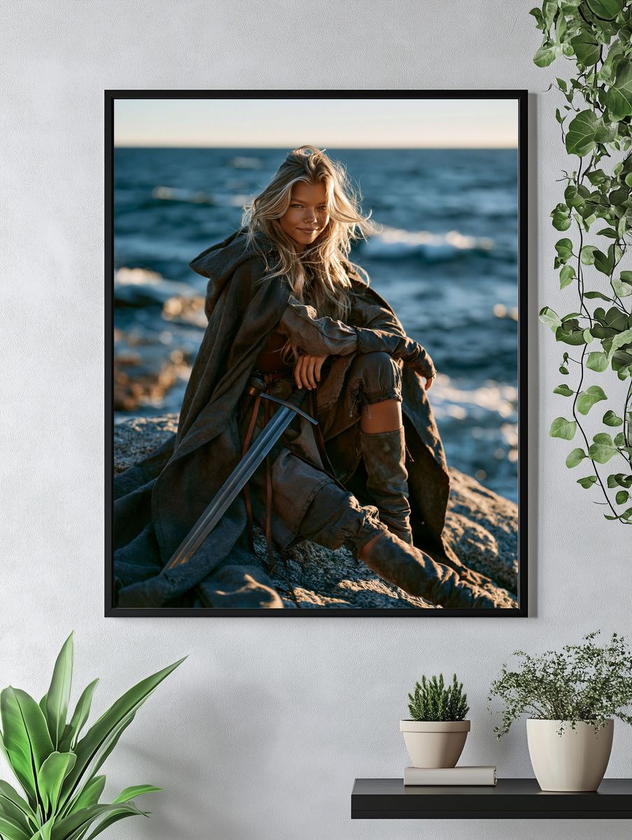 Fantasy Warrior Portrait Poster. — room view 4