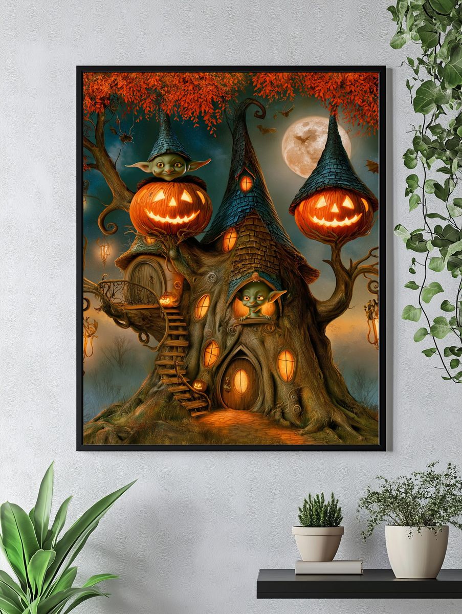 Mystic Woman Over Mountain City Print. — room view 4