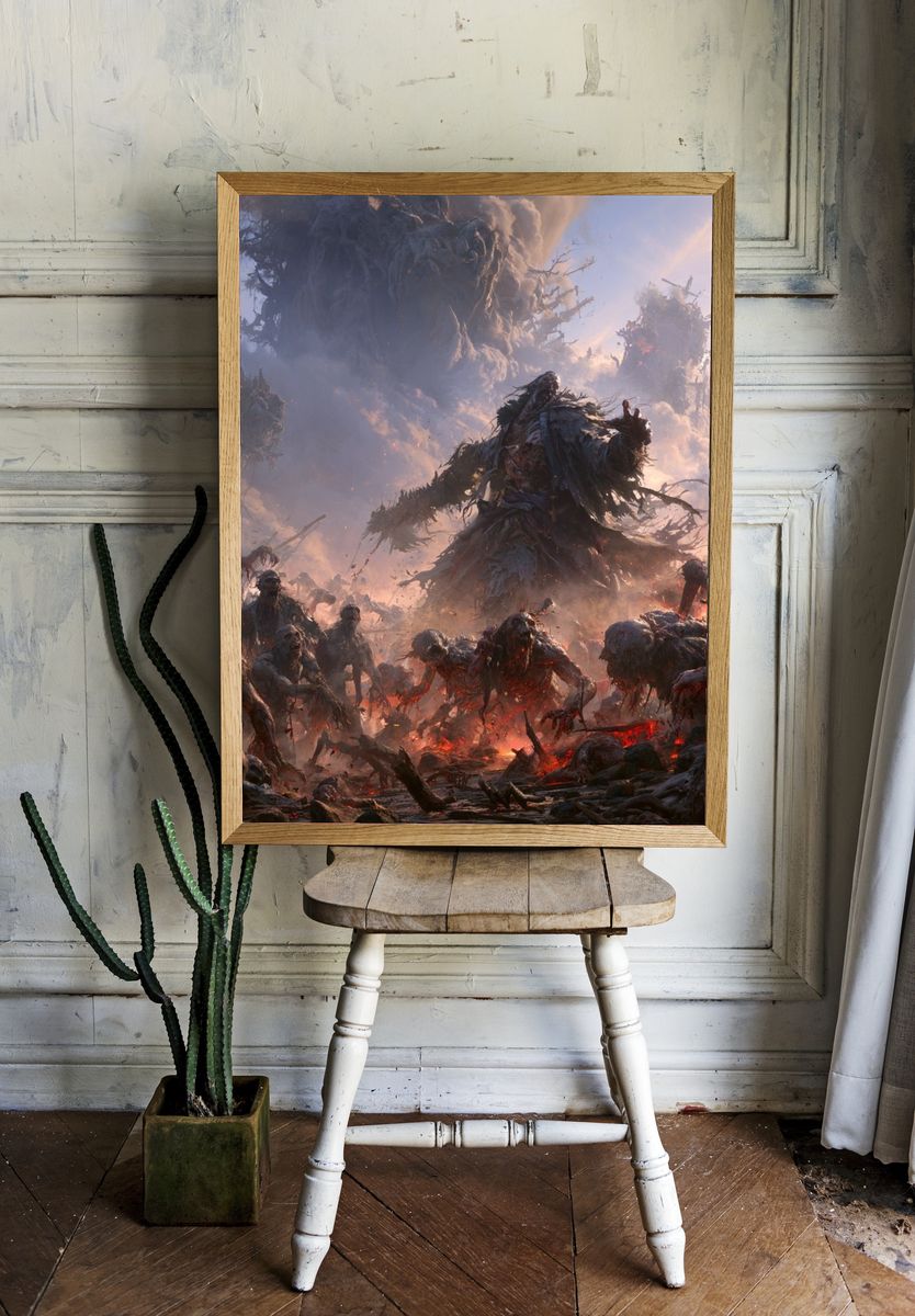 Apocalyptic Horde Fantasy Print. room preview
